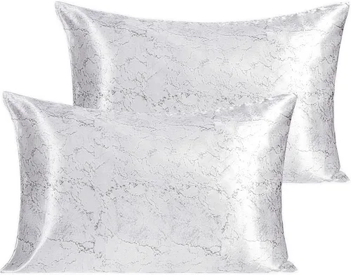 Vista 91 de NTBAY Paquete de 2 fundas de almohada estándar de satén para cabello y piel, lujosas y sedosas fundas de almohada con cierre de sobre, 20 x 26