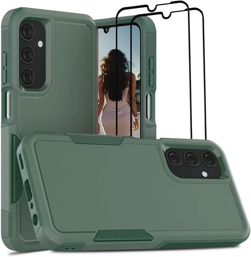 Vista 165 de Jeylly Compatible con Samsung Galaxy A22 5G Funda, Funda Samsung A22 5G con 2pcs protectores de pantalla de vidrio templado