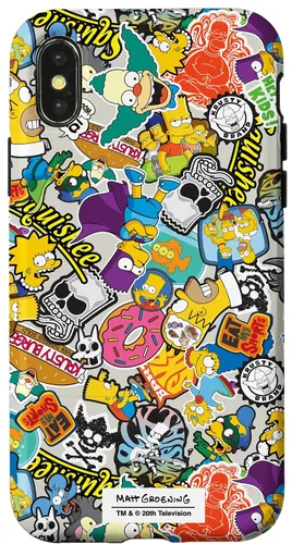 Vista 5 de Funda de collage de pegatinas para iPhone 14 Pro Max de Los Simpson