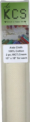 Vista 149 de KCS 2 cajas de tela de costura de algodón para punto de cruz de 15 x 18 pulgadas (blanco antiguo, 11 unidades)