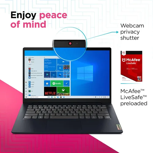 Vista 3 de Lenovo IdeaPad 3 portátil, pantalla FHD de 14.0 pulgadas, procesador AMD Ryzen 5 5500U, 8 GB de RAM, 256 GB de almacenamiento, gráficos AMD Radeon
