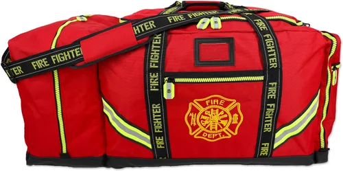 Vista 5 de Lightning X - Bolsa personalizable para equipo de bomberos con nombre bordado, 3XL, color rojo