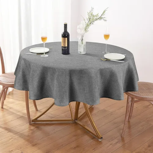 Vista 14 de AUSSPVOCT 2 manteles de lino texturizado para mesa rectangular, 52 x 70 pulgadas, mantel rectangular impermeable, lavable, tela para mesa