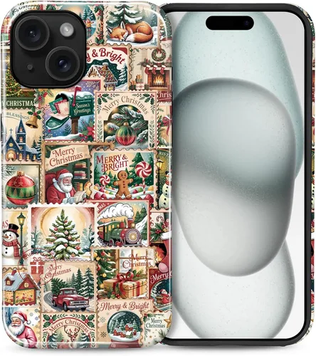 Vista 17 de Funda para iPhone 13 iPhone 14, a prueba de golpes, funda protectora híbrida de 2 capas, doble protección contra caídas, antiarañazos, diseño Rojo