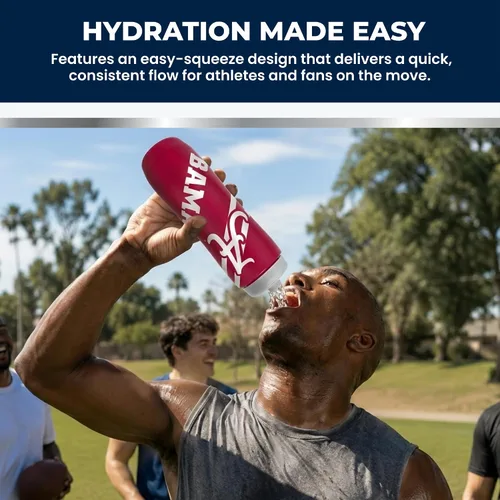 Vista 2 de Party Animal NCAA Texas A&M Aggies - Botella de agua exprimible Slim, lightweight BPA-free sports water bottle with quick-flow squeeze; fits