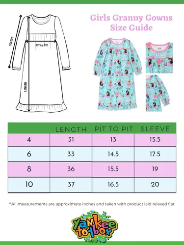 Vista 2 de Barbie Camisón de franela para niñas (4, turquesa), Turquesa