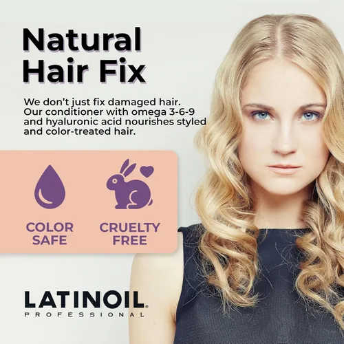 Vista 6 de LATINOIL Chia - Acondicionador reparador de cabello sin parabenos ni sulfatos, tratamiento natural con queratina para dañados, tratados