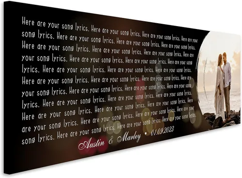 Vista 39 de SANTANNA Letras de música personalizadas, impresiones artísticas para decoración de pared (amor clásico y aniversario de canción favorita)