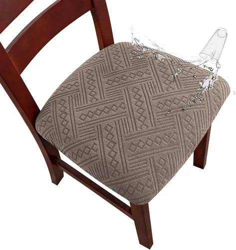 Vista 13 de Genina Fundas Impermeables de Asiento para Silla Fundas de Silla de Comedor Fundas de Asiento Elásticas para Protector de Silla de Comedor Fundas