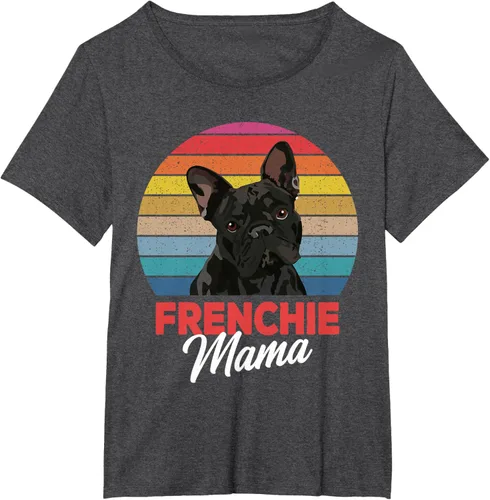 Vista 34 de Frenchie Mama - Camiseta divertida de regalo para niñas y perros Bulldog Francés, Negro, S