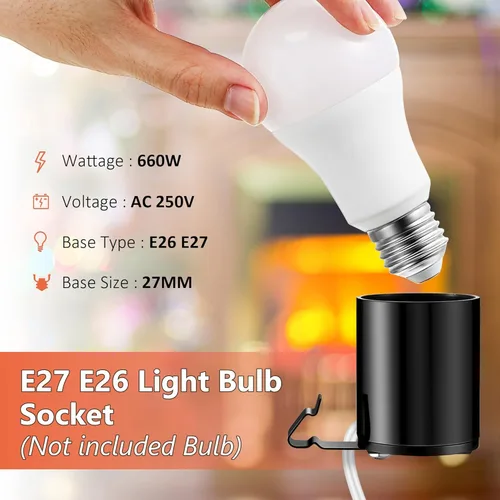 Vista 2 de Meonum Kit de Luz de Repuesto para Molde Soplado, Kit de Cable de Luz Individual E27 E26 con Interruptor Fusible Enchufe, para Decoraciones de Casa