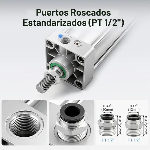 Vista 3 de BAOMAIN Cilindro neumático de aire de 5" diámetro 4" carrera SC125x100