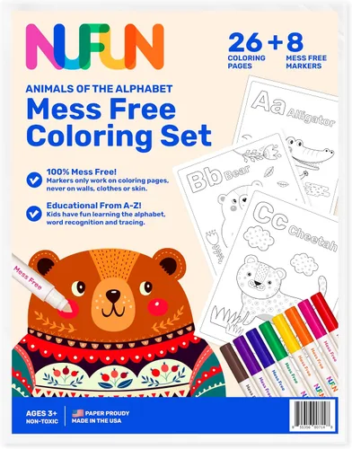 Vista 3 de NuFun Activities Rollo de caballete libre de desorden de 17 pulgadas x 200 pies, papel de colorear en blanco para niños, papel de arte sin desorden