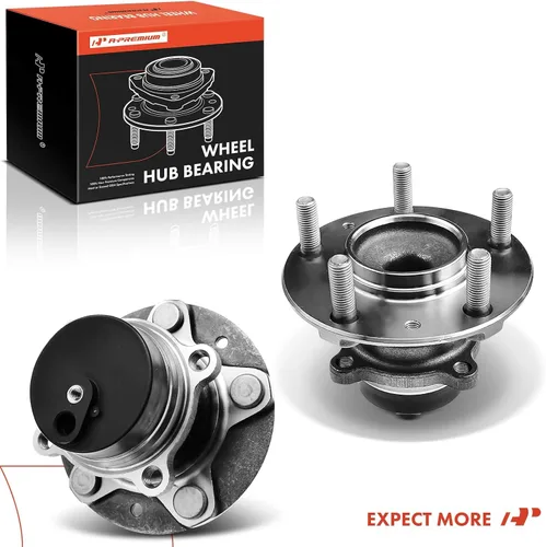 Vista 9 de A-Premium 2 rodamientos de rueda delantera y conjunto de cubo con 5 lengüetas compatibles con Mazda RX-8 2009 2010 2011, con control de estabilidad