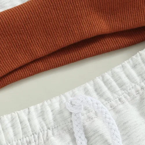 Vista 6 de Conjunto de ropa de verano para bebés y niñas con capucha y pantalones cortos con cordón, conjunto casual de verano