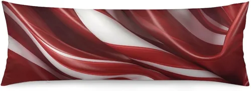Vista 14 de Funda de almohada corporal con encanto, muñeco de nieve, copo de nieve, primera Navidad en rojo, funda de almohada larga con cremallera