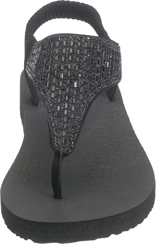 Vista 4 de Skechers Sandalia plana Meditation-Rock Crown para mujer, Negro