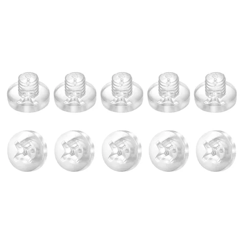 Vista 20 de uxcell M2x6mm plástico Phillips pernos 50pcs PC Pan cabeza máquina tornillos transparentes