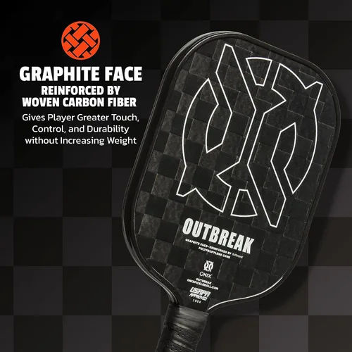Vista 6 de Onix Outbreak Pickleball Paddle Reinforced by TeXtreme® Technology for Improved Performance and Stronger Play Negro