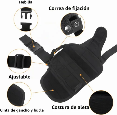 Vista 3 de TORMEN Funda táctica ajustable para pistola de pierna derecha, compatible con Nerf Elite Series Blaster Negro