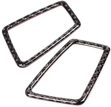 Vista 6 de YIWANG Adhesivos de fibra de carbono real para tablero, aire acondicionado, marco de ventilación, 2 unidades, para BMW Serie 3, E90, E92, E93