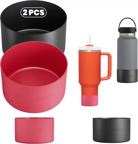 Vista 5 de Funda protectora de silicona compatible con botellas de agua Hydro Flask de 12 a 40 onzas, accesorios para botella Owala de 18 a 40 onzas
