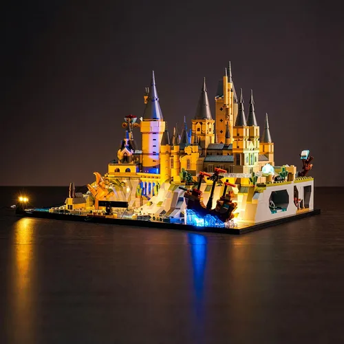 Vista 2 de VONADO Luz compatible con Lego Hogwarts Castle and Grounds 76419, versión musical, juego de iluminación creativa, accesorios compatibles con Lego
