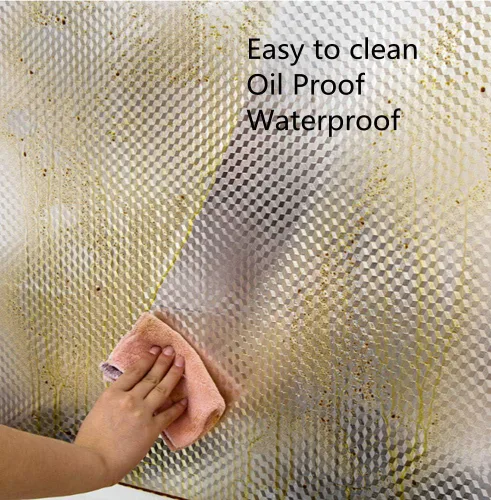 Vista 3 de Amhao Kitchen - Adhesivo autoadhesivo para pared, papel tapiz a prueba de aceite, papel de aluminio extraíble, resistente a altas temperaturas, 15.7