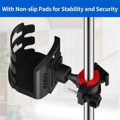 Vista 5 de Soporte de micrófono ajustable para bebidas con soporte de micrófono giratorio de 360°, soporte universal para botella de agua, soporte para taza