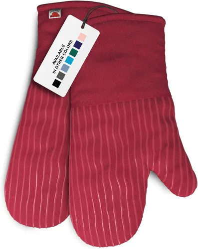 Vista 12 de Guantes de horno resistentes al calor - Juego de 2 guantes de cocina de silicona, gris