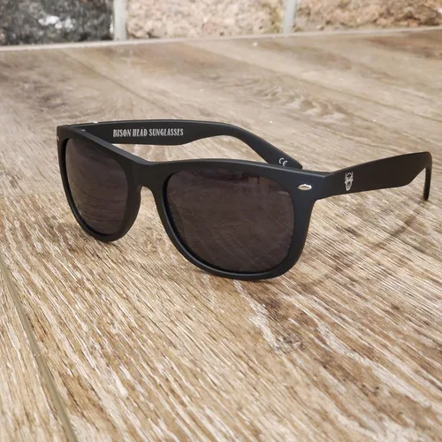 Vista 2 de Bison Head - Gafas de sol de estilo clásico XXL - Marco negrolente ahumado TR90 Negro
