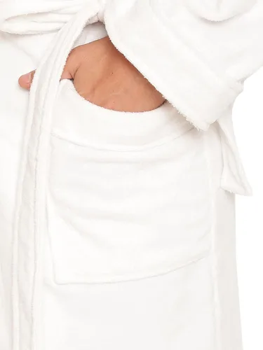 Vista 5 de CRAFTBERRY Luxury Bathrobe-100% Turkish Cotton Plush Shawl Collar Robe-Thick, Long, Warm, Soft-Winter, Spa-Unisex, Men, Women