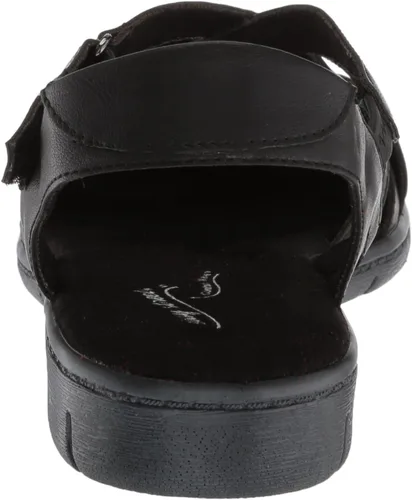 Vista 3 de Easy Street Garrett - Sandalias planas de piel sintética con tiras, Rojo