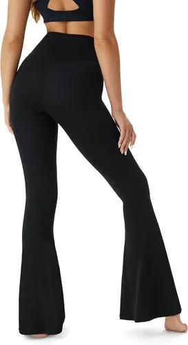 Vista 2 de TOPYOGAS Leggings de cintura alta para mujer, pantalones de yoga cruzados de pierna ancha con control de abdomen, leggings de yoga con corte de bota