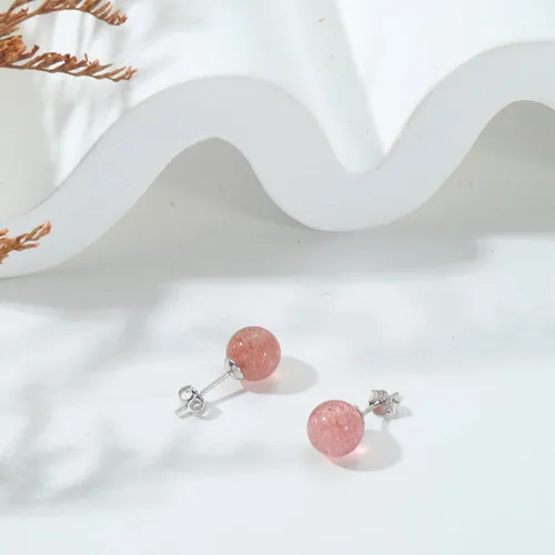 Vista 71 de Natural Stone Stud Earrings for Women 8mm Sterling Silver Genuine Gemstone Earrings Handmade Sterling Silver Crystal Stud Earrings for Women