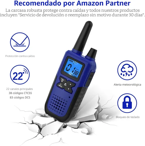 Vista 7 de Topsung 6 Walkie Talkies for Adults Long Range Rechargeable with NOAA Alert