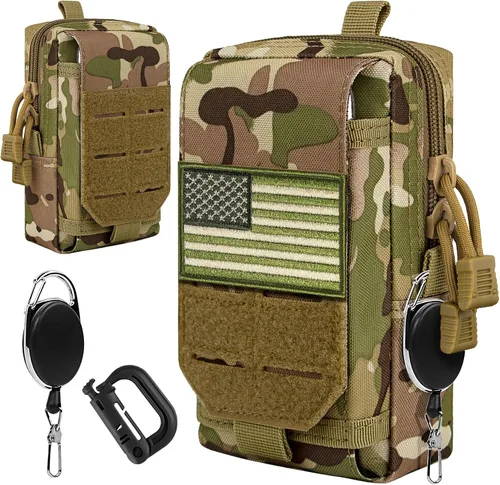 Vista 10 de Funda táctica multiusos Molle para cinturón de teléfono celular, funda para iPhone 14 Plus, iPhone 14 Pro Max, iPhone 13 Pro Max, iPhone 12 y iPhone
