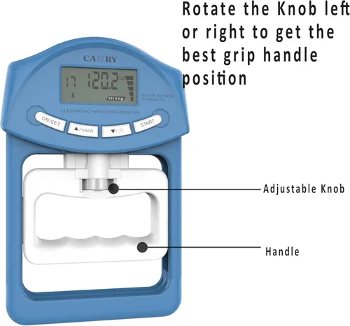 Vista 4 de Constant 200 Lbs 90 Kgs Digital Hand Dynamometer Grip Strength Measurement Meter Auto Capturing Hand Grip Power