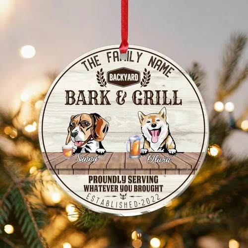 Vista 14 de SILYHEART Christmas Acrylic Ornaments Beagle Dog & Shikoku Dog Christmas Souvenirs Custom Family Dog Name Vintage Dog Home Christmas Memorial Gifts