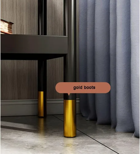 Vista 2 de Mesa de Centro Small Side Table Glass & Metal End Table 2-Tier Night Stand with Storage Rack Nordic Simple Bedside Coffee Table for Living Room Tea