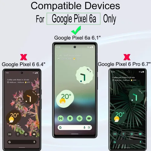 Vista 2 de Ibywind Protector de pantalla para Google Pixel 6a 5G 6.1", con protector de lente de cámara de metal, sin burbujas, fácil de instalar