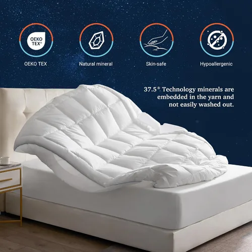Vista 2 de Sleep Climate Cubrecolchón con parte superior de almohada reguladora de temperatura con tecnología 37.5® tamaño individual - Funda de mezcla