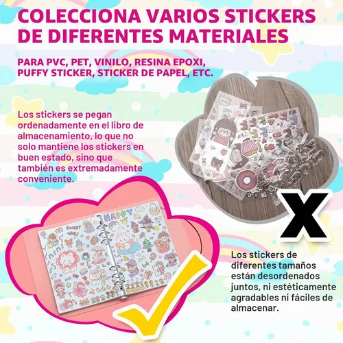 Vista 4 de SUNEZLGO Álbum de pegatinas reutilizable con 100 hojas, libro de colección con bolsillos, A5