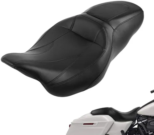 Vista 10 de TCMT asiento de motocicleta trasero para pasajero para Harley Touring Road King Electra Glide 2009-2020