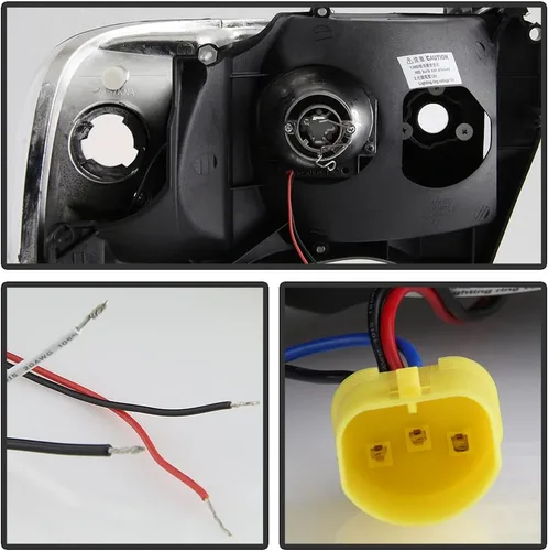 Vista 4 de ACANII - Para 1994-2001 Dodge Ram 1500 2500 3500, faros LED con anillo de halo, carcasa negra, proyector, conjunto de faros