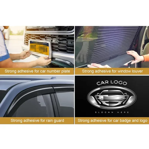 Vista 7 de Cinta de emblema de moldeo para automóvil, de doble cara, resistente, extremadamente fuerte, adhesiva, impermeable, resistente a la intemperie, tira