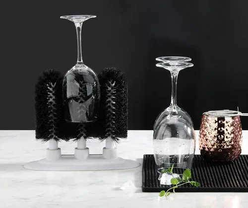 Vista 5 de New Star Foodservice - Lavadora de vasos con tres cepillos, base con ventosa (54484)