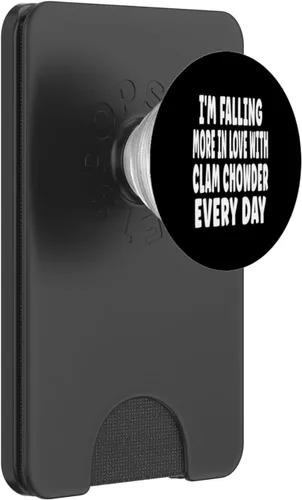 Vista 8 de Funny Clam Chowder Valentine Joke - Falling In Love PopSockets Adhesive PopGrip