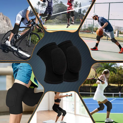 Vista 6 de Rodilleras de voleibol para bailarines, suaves y transpirables para hombres, mujeres y niños, rodilleras protectoras para voleibol, fútbol, baile