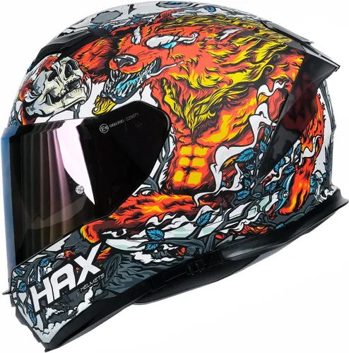 Vista 10 de HAX Force - Casco de cara completa aerodinámico para motos y e-bikes certificado DOT y ECE - Visor doble mejorado, talla adulto, listo para Pinlock